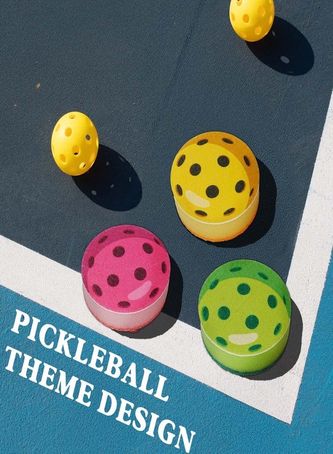 DWATAN Pickleball Gifts 3pcs Cleaning Sponge, Colorful Triple-Layer Kitchen Sponges with Scrubby Base, Fun Pickleball Gifts for Women & Men, Gift-Ready Packaging, Yellow - Image 2